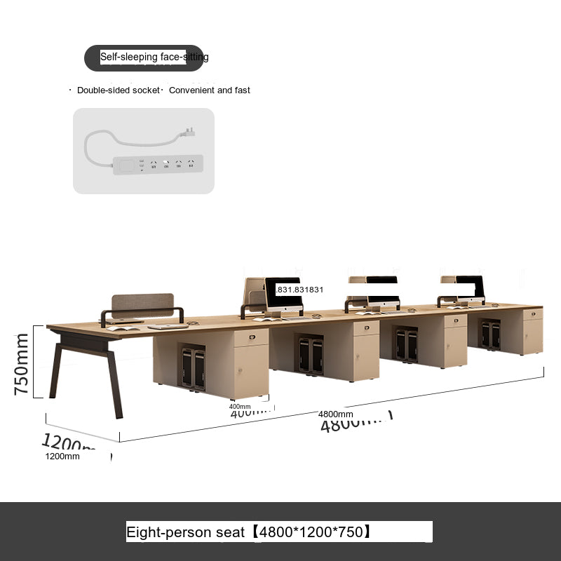MUTINI Kira Elegant Simple Six-Person Workstation Desk from MUTINI