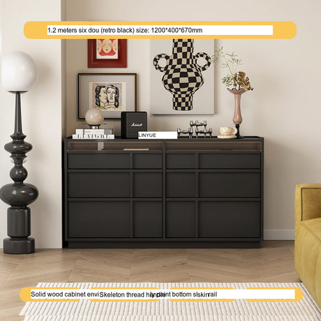 LINYUE Bennett Retro Solid Wood Multi-Drawer Cabinet from LINYUE