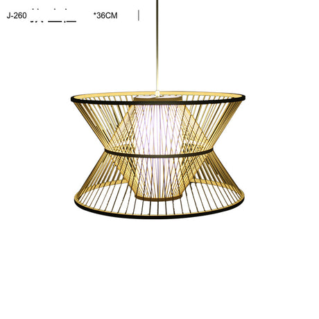 BOJI Haruki Elegant Wooden Bamboo Ceiling Lamp from BOJI