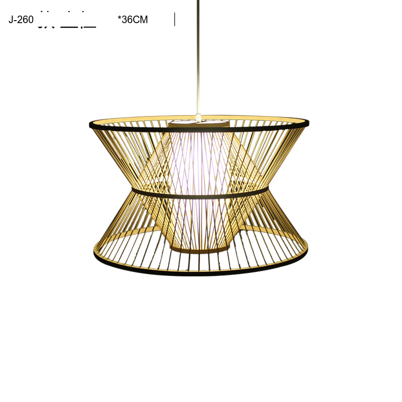BOJI Haruki Elegant Wooden Bamboo Ceiling Lamp from BOJI