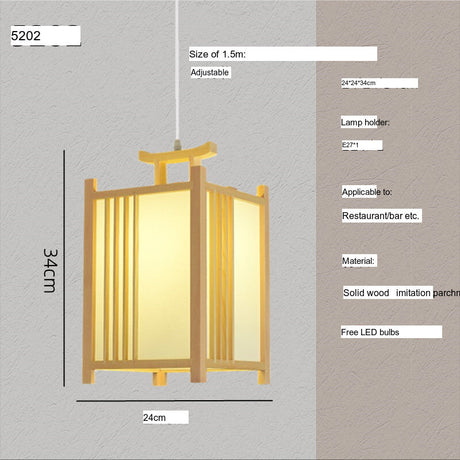 BOJI Kaori Elegant Wooden Japanese Ceiling Lamp - Outdoor Gazebo Light from BOJI