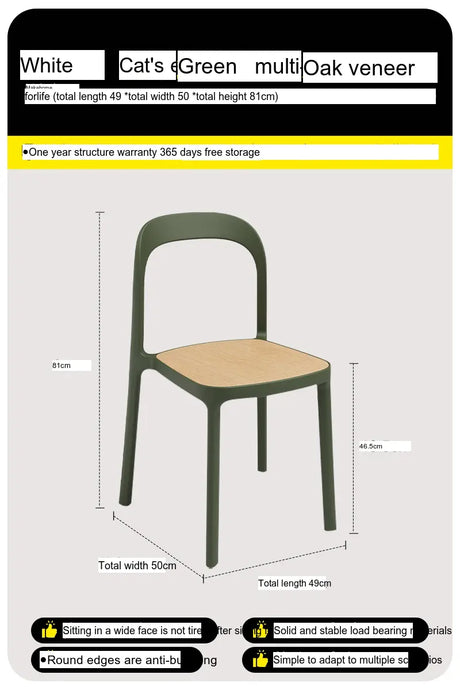 ABOUT WHITE Evangeline Minimalist Plastic Chair for Small Spaces from ABOUT WHITE