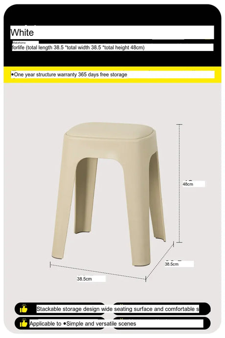 ABOUT WHITE Santiago Minimalist Plastic Low Stool from ABOUT WHITE