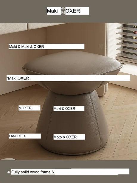 MOXER Sakura Elegant Cream Retro Leather Stool from MOXER