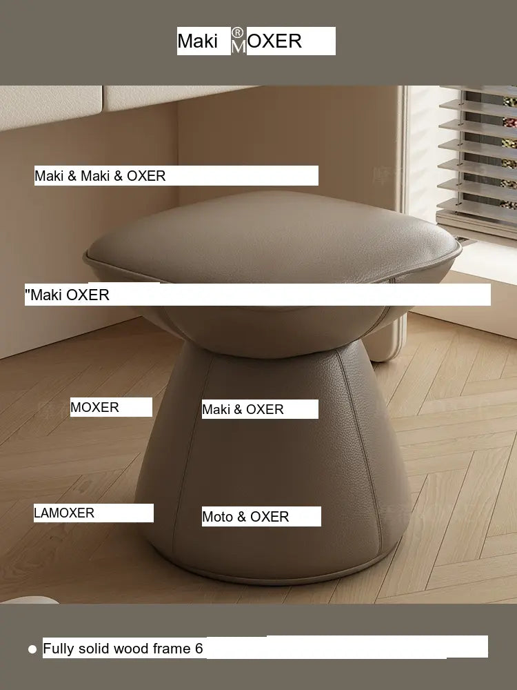 MOXER Sakura Elegant Cream Retro Leather Stool from MOXER
