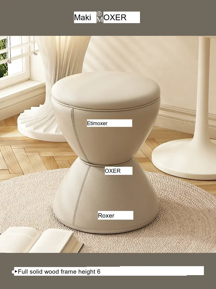MOXER Elowen Elegant Solid Wood Rotating Dressing Stool from MOXER