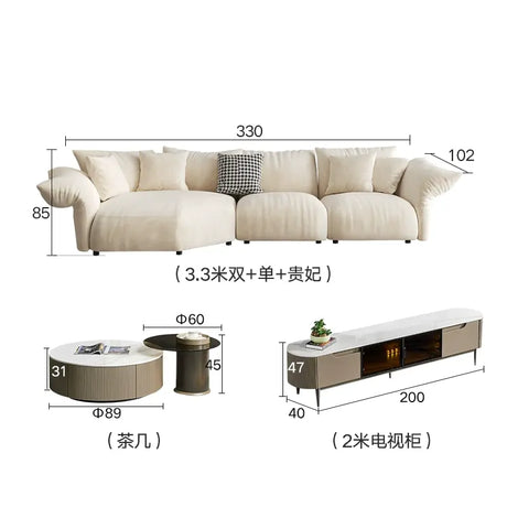 LATE AUTUMN Classic Cream Sofa with Elegant Details from LATE AUTUMN