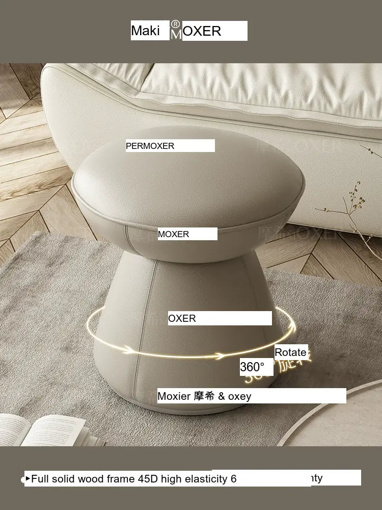 MOXER Elowen Premium Swivel Solid Wood Makeup Stool from MOXER
