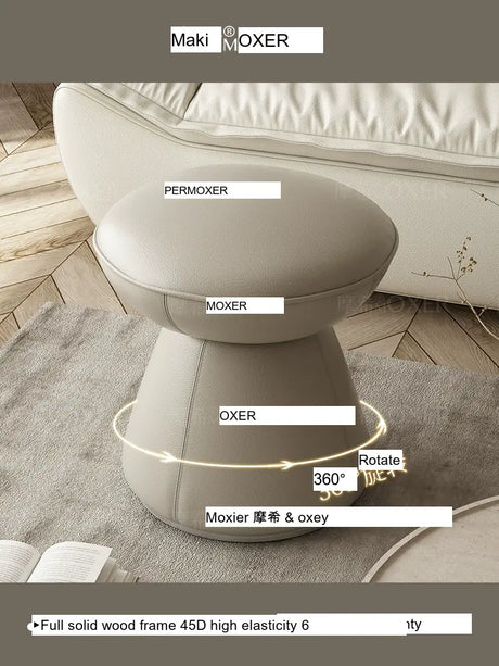 MOXER Elowen Premium Swivel Solid Wood Makeup Stool from MOXER