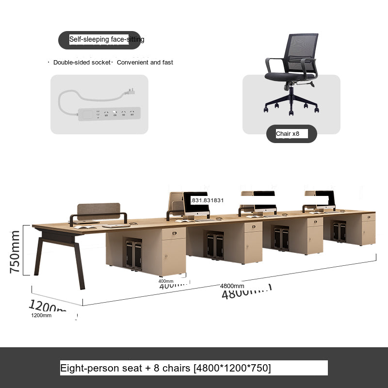 MUTINI Kira Elegant Simple Six-Person Workstation Desk from MUTINI