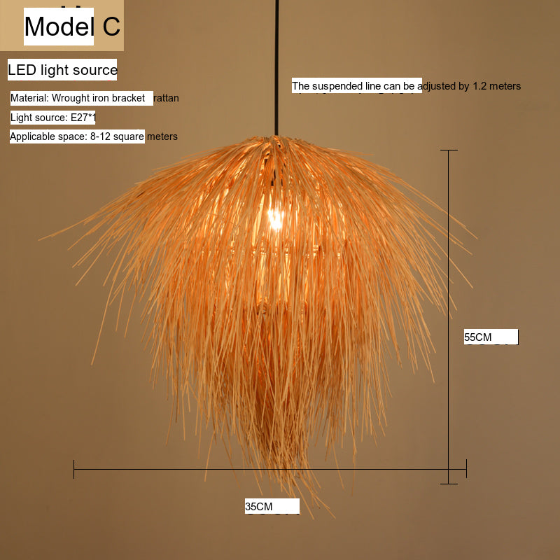 BOJI Azura Elegant Woven Coffee Ceiling Lamp from BOJI