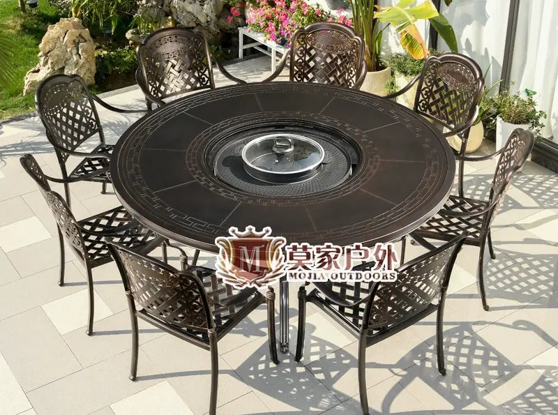 MOJIA Fenwick Luxury Outdoor BBQ & Hot Pot Table with Minimalist Design from MOJIA
