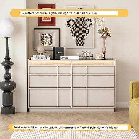 LINYUE Bennett Retro Solid Wood Multi-Drawer Cabinet from LINYUE
