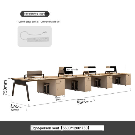 MUTINI Kira Elegant Simple Six-Person Workstation Desk from MUTINI