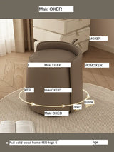 MOXER Calliope Luxe Genuine Leather Rotating Makeup Stool from MOXER