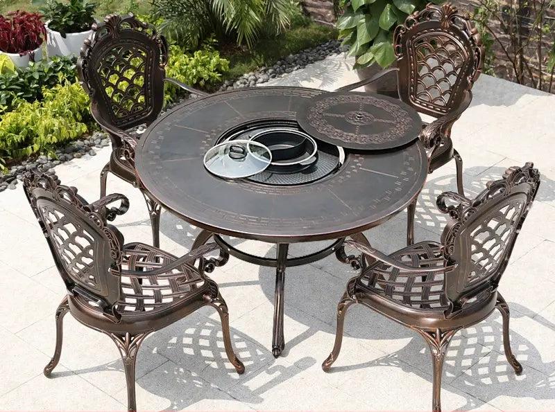 MOJIA Fenwick Luxury Outdoor BBQ & Hot Pot Table with Minimalist Design from MOJIA