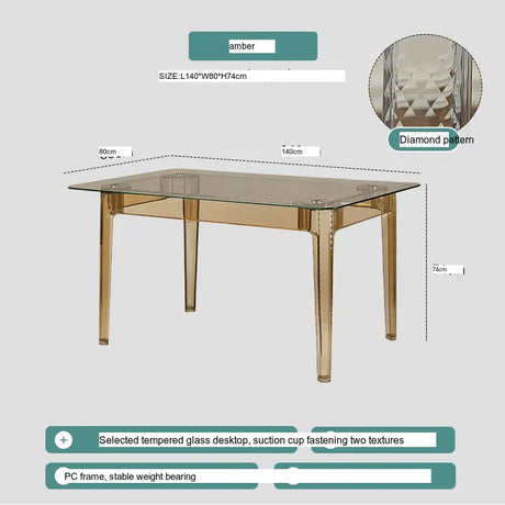 ABOUT WHITE Santiago Scandinavian Minimalist Glass Dining Table from ABOUT WHITE