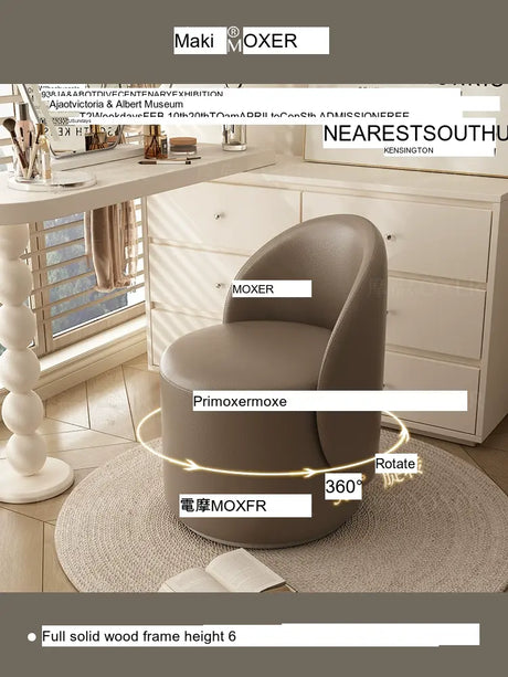 MOXER Santiago Elegant Swivel Makeup Stool from MOXER