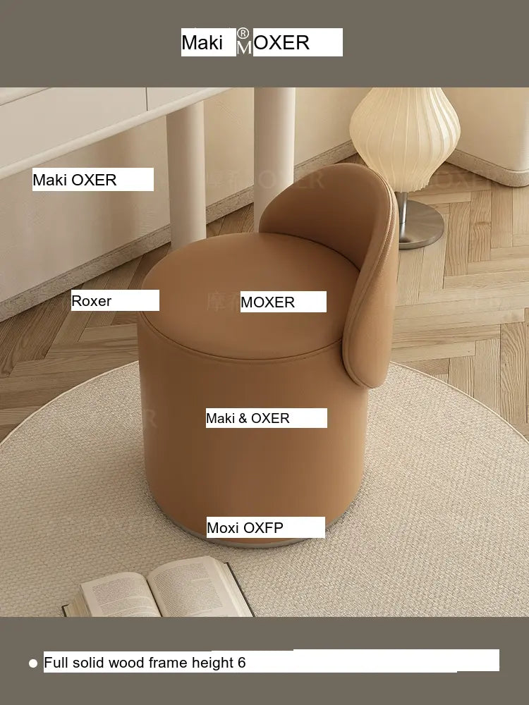 MOXER Elowen Luxurious Leather Makeup Stool from MOXER