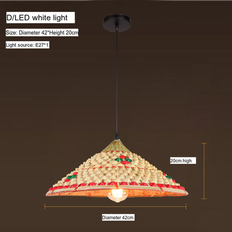 BOJI Armand Vintage Multi-Color Straw Hat Lampshade from BOJI