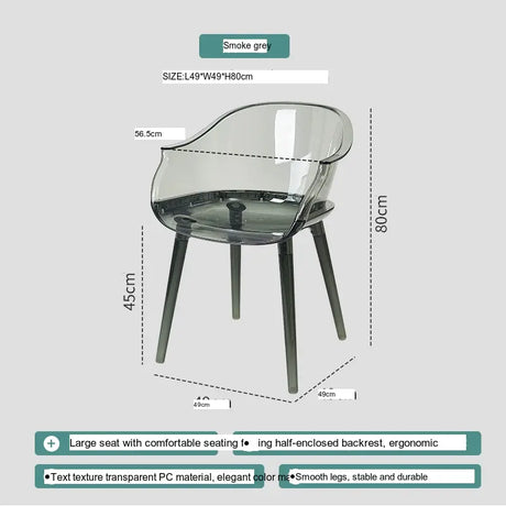 ABOUT WHITE Isolde Sleek Transparent Modern Makeup Chair from ABOUT WHITE