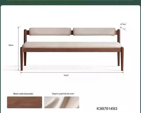GENJI Haruki Elegant Solid Oak Dining Bench from GENJI