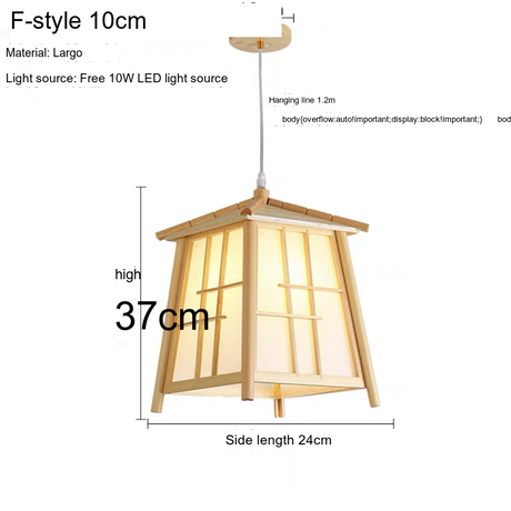 BOJI Kaori Elegant Wooden Japanese Ceiling Lamp - Outdoor Gazebo Light from BOJI