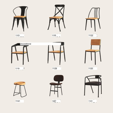 WEIMEI Marcellus Rustic Natural Wooden Square Milk Tea Table High Chair from WEIMEI