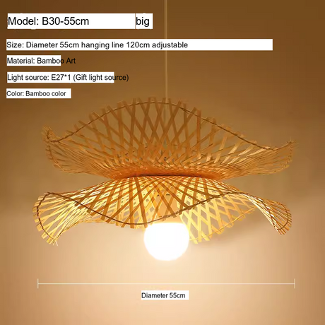BOJI Santiago Elegant Bamboo Ceiling Lamp Living Room Light from BOJI