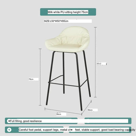 ABOUT WHITE Damaris Sleek Contemporary Nordic Bar Stool from ABOUT WHITE