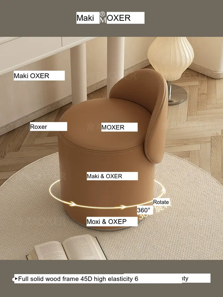MOXER Elowen Luxurious Leather Makeup Stool from MOXER
