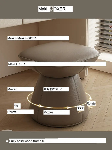 MOXER Sakura Elegant Cream Retro Leather Stool from MOXER
