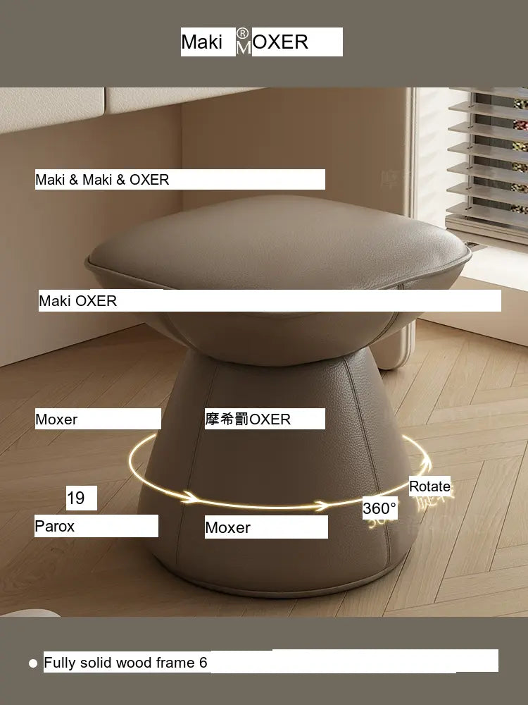 MOXER Sakura Elegant Cream Retro Leather Stool from MOXER
