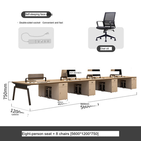 MUTINI Kira Elegant Simple Six-Person Workstation Desk from MUTINI
