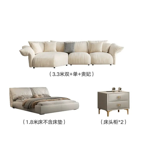 LATE AUTUMN Classic Cream Sofa with Elegant Details from LATE AUTUMN