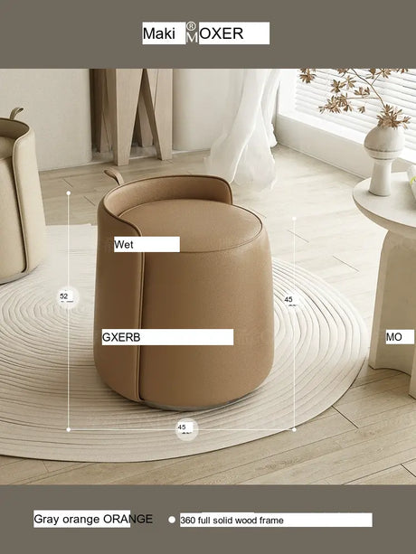 MOXER Caspian Elegant Leather Makeup Stool from MOXER