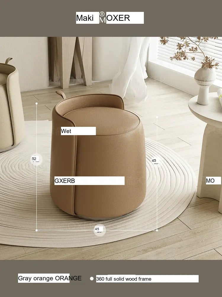 MOXER Caspian Elegant Leather Makeup Stool from MOXER