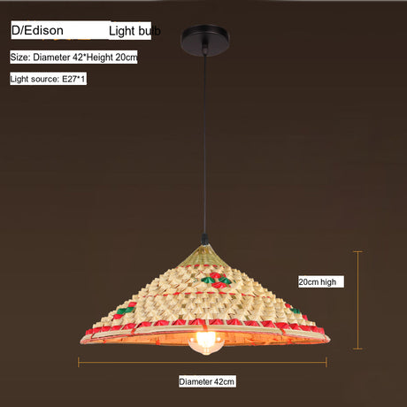 BOJI Armand Vintage Multi-Color Straw Hat Lampshade from BOJI