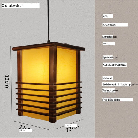 BOJI Kaori Elegant Wooden Japanese Ceiling Lamp - Outdoor Gazebo Light from BOJI