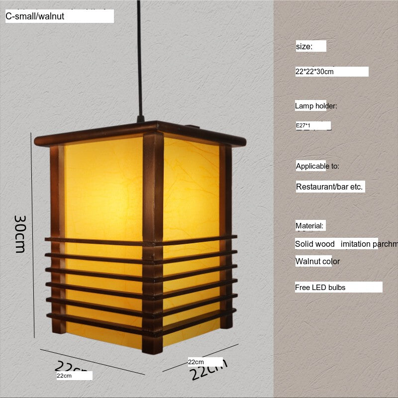 BOJI Kaori Elegant Wooden Japanese Ceiling Lamp - Outdoor Gazebo Light from BOJI