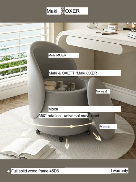 MOXER Aria Luxury Movable Makeup Stool from MOXER