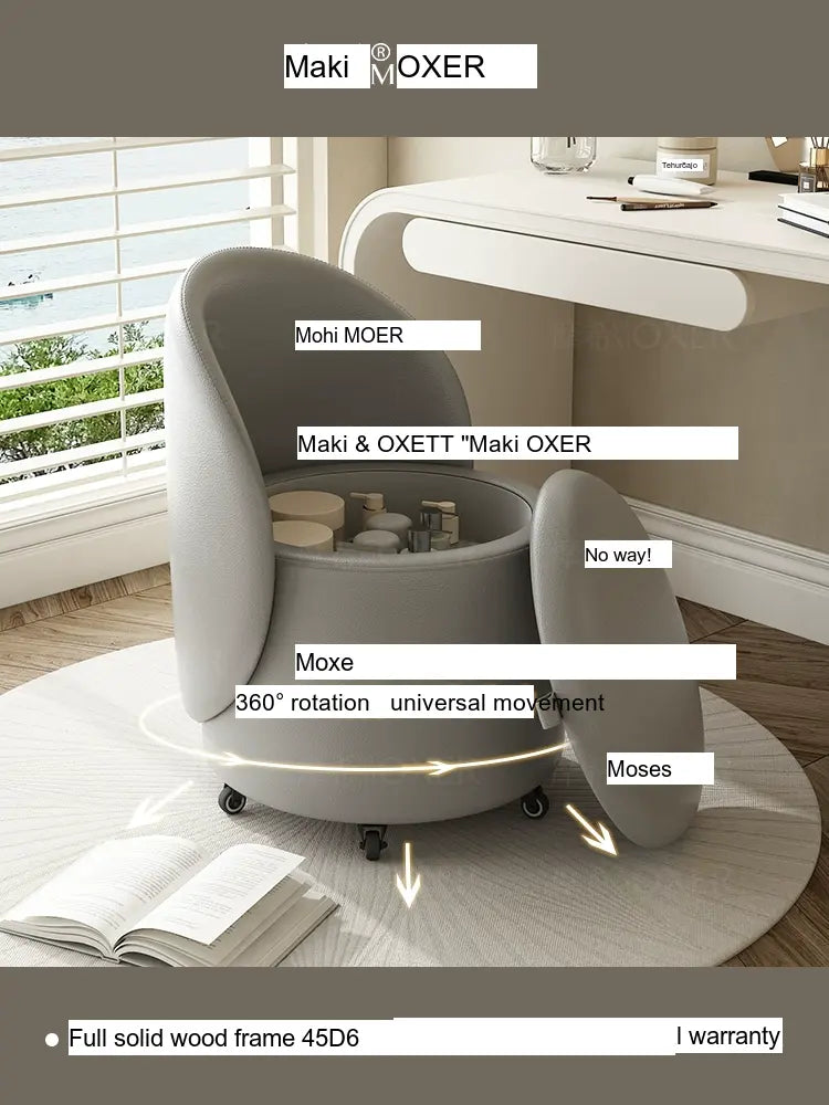 MOXER Aria Luxury Movable Makeup Stool from MOXER
