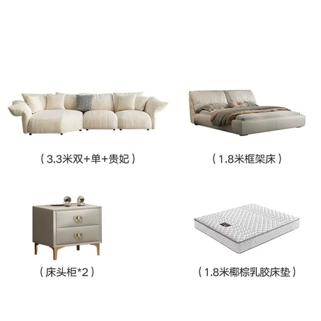 LATE AUTUMN Classic Cream Sofa with Elegant Details from LATE AUTUMN