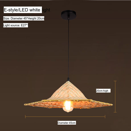 BOJI Armand Vintage Multi-Color Straw Hat Lampshade from BOJI