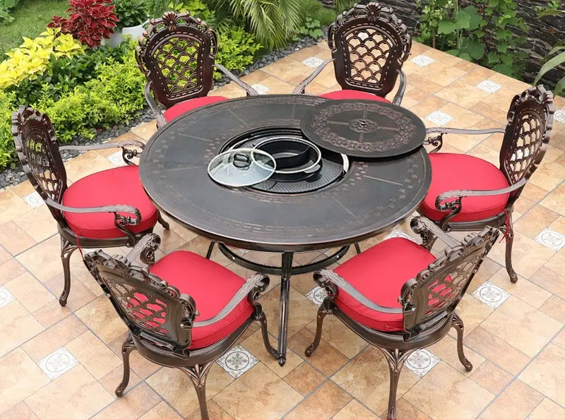 MOJIA Fenwick Luxury Outdoor BBQ & Hot Pot Table with Minimalist Design from MOJIA
