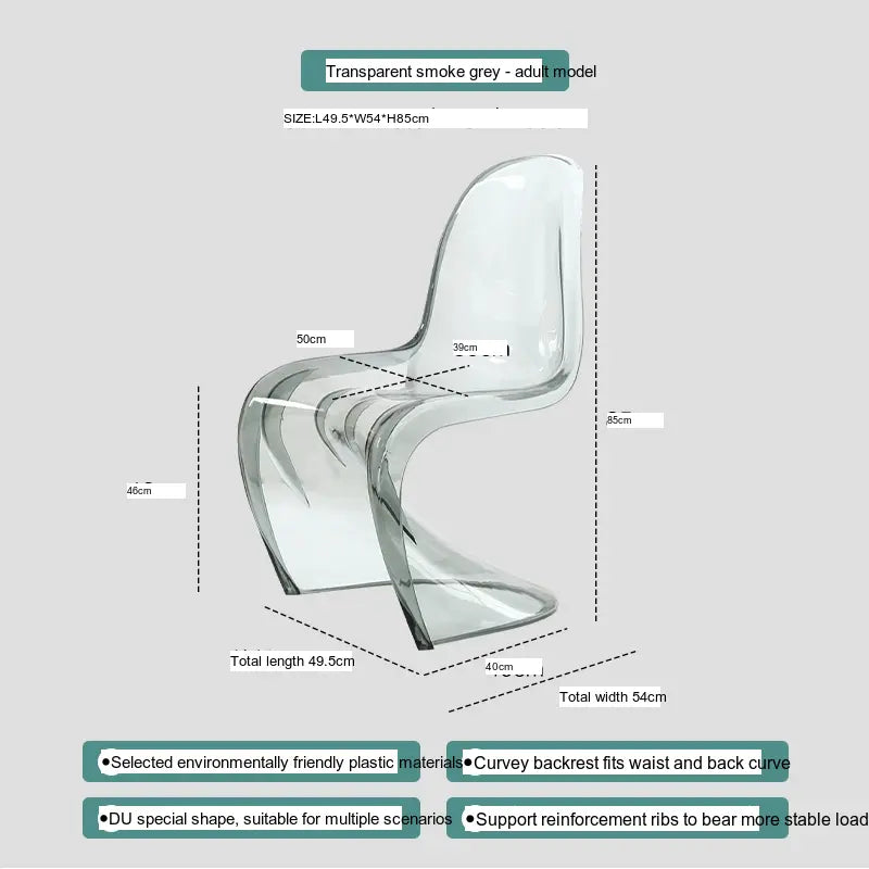 ABOUT WHITE Jintae Minimalist Transparent Dining Chair from ABOUT WHITE