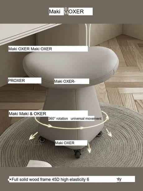 MOXER Catalonia Elegant Movable Leather Makeup Stool from MOXER