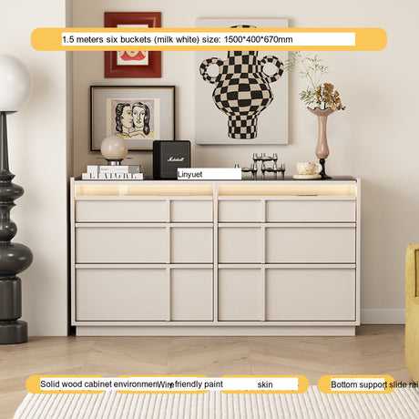 LINYUE Bennett Retro Solid Wood Multi-Drawer Cabinet from LINYUE