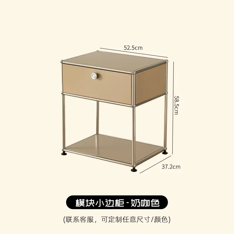 LAIMO Beatrice Retro Modular Stainless Steel Living Room Cabinet from LAIMO