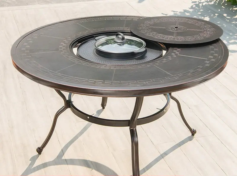 MOJIA Fenwick Luxury Outdoor BBQ & Hot Pot Table with Minimalist Design from MOJIA